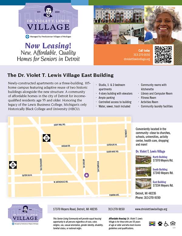 Dr. Violet T. Lewis Village Sales Sheet image