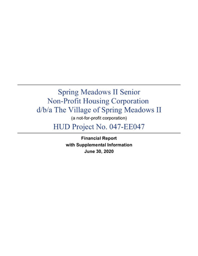 Spring Meadows II Financial Report 2020