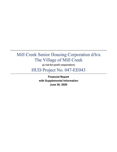 Mill Creek Financial Report 2020